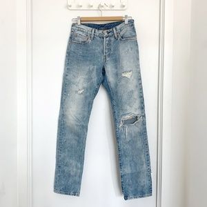 Levi's 501 Straight Leg Distressed Jeans